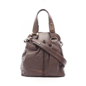 Bulgari BVLGARI Leoni 2-way handbag, leather, women's, brown.